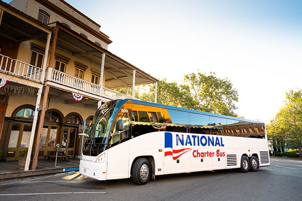 A National Charter Bus branded charter bus