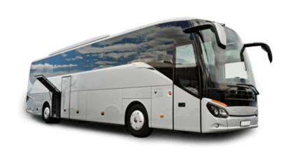 a plain gray charter bus