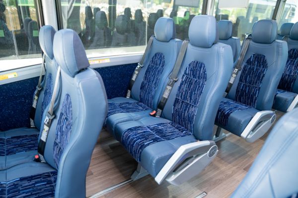 comfortable bus seats with seatbelts