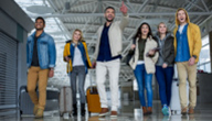 a group navigates an airport