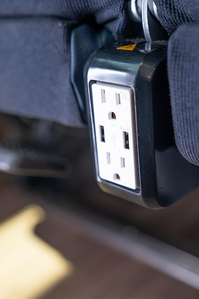 power outlets inside a bus